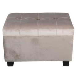 Šedá sametová podnožka Grey - 50*34*33 cm