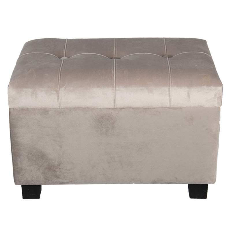 Šedá sametová podnožka Grey - 50*34*33 cm