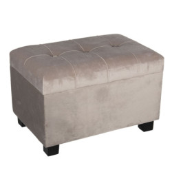 Šedá sametová podnožka Grey - 50*34*33 cm