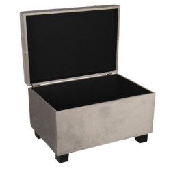Šedá sametová podnožka Grey - 50*34*33 cm