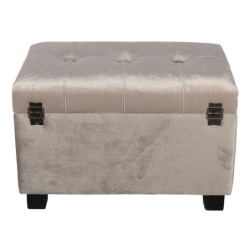 Šedá sametová podnožka Grey - 50*34*33 cm