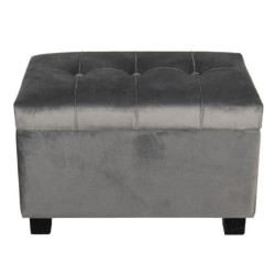 Tmavě šedá sametová podnožka Dark Grey - 50*34*33 cm