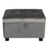 Tmavě šedá sametová podnožka Dark Grey - 50*34*33 cm