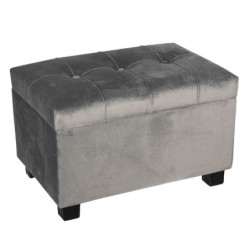 Tmavě šedá sametová podnožka Dark Grey - 50*34*33 cm