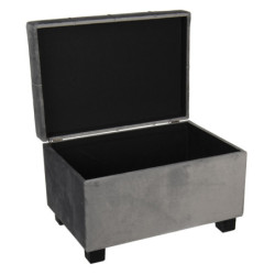 Tmavě šedá sametová podnožka Dark Grey - 50*34*33 cm
