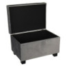 Tmavě šedá sametová podnožka Dark Grey - 50*34*33 cm