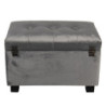 Tmavě šedá sametová podnožka Dark Grey - 50*34*33 cm