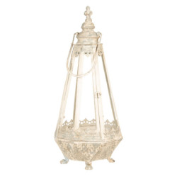 Krémová kovová vintage Lucerna - 30*30*68 cm