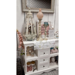 Krémová kovová vintage Lucerna - 30*30*68 cm