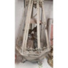 Krémová kovová vintage Lucerna - 30*30*68 cm