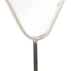 Stříbrné antik kovové stolní kosmetické zrcadlo - 14*9*43 cm