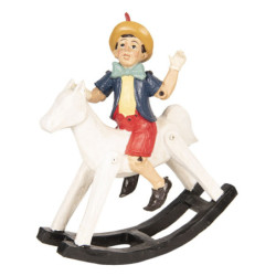 Dekorace Pinocchio na houpacím koni - 26*8*29 cm