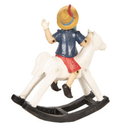 Dekorace Pinocchio na houpacím koni - 26*8*29 cm
