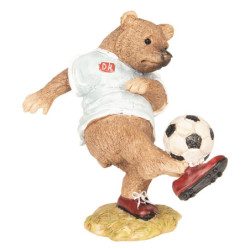 Dekorace Medvěd hrající fotbal - 10*6*10 cm