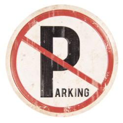 Kovová cedule Stop parking - Ø 35 cm