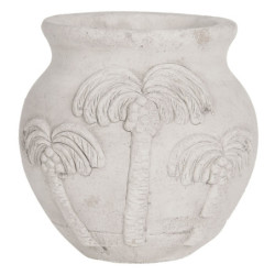 Šedý cementový květináč Palmy - Ø 15*14 cm