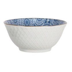 Miska s modrým květinovým ornamentem BlueSnow - Ø 13*6 cm
