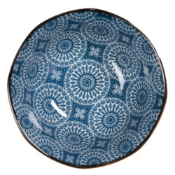 Miska s modrým květinovým ornamentem BlueSnow - Ø 13*6 cm