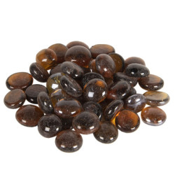 Hnědé dekorativní skleněné kamínky - 200 gr / 17-19 mm