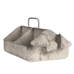 Plechový zásobník s boxy prase - 45*24*20 cm
