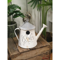 Dekorační ptačí budka ve tvaru konve - 19*19*25 cm