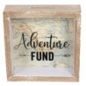 Dřevěná pokladnička s mapou Adventure - 15*5*15 cm
