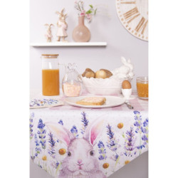 Povlak na polštář na židli  Lavander Fields s králíčkem - 40*40 cm