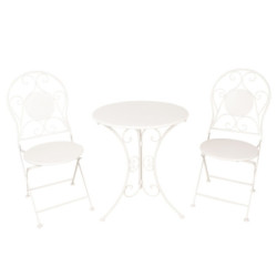 3dílný set zahradního skládacího nábytku Axelle - Ø 60*70 / 2x Ø 40*40*92 cm