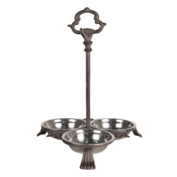 Misky v kovovém stojanu s úchytem - 31*30*37 cm / 3*0,5L