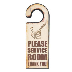 Dřevěná deska na kliku Service Room - 11*1*30 cm