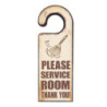 Dřevěná deska na kliku Service Room - 11*1*30 cm