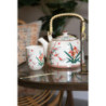Porcelánová konvička na čaj s japonskými květy a sítkem - 18*14*12 cm / 0,8L