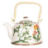 Porcelánová konvice na čaj s bambusem a květy - 18*14*12 cm / 0,8L