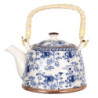 Porcelánová konvička na čaj s modrými květy - 18*14*12 cm / 0,8L