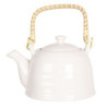 Bílá porcelánová konvička se sítkem na čaj - 18*14*12 cm / 0,8L