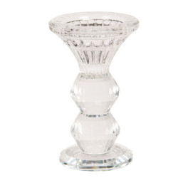 Sleněný svícen Clair v dárkové krabičce - Ø 7*11 cm