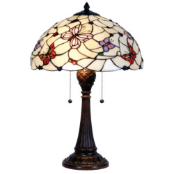Stolní lampa Tiffany Butterfly Garden - Ø 41*60 cm 2x E27 / Max 60w