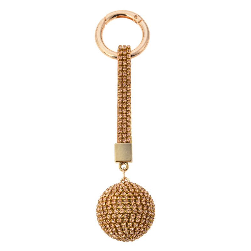 Zlatá klíčenka koule s kamínky Venni  - Ø 3,5*14,5cm