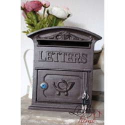 Hnědá poštovní schránka Letters - 27*9*31 cm