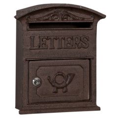 Hnědá poštovní schránka Letters - 27*9*31 cm
