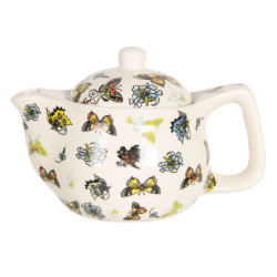 Konvička na čaj s barevnými motýlky - Ø 16*11 cm / 0,4L