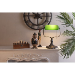 Zelená bankovní lampa tiffany Velves - 27*20*36 cm 1x E27 / max 60w