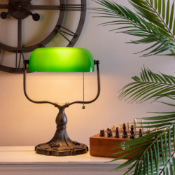 Zelená bankovní lampa tiffany Velves - 27*20*36 cm 1x E27 / max 60w