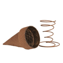 Rezavý květináč zmrzlinový kornout - Ø 12*24 cm