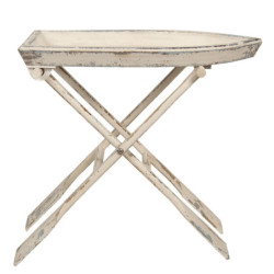Rozkládací dřevěný stůl v designu pramice s pádly - 70*39*64 cm
