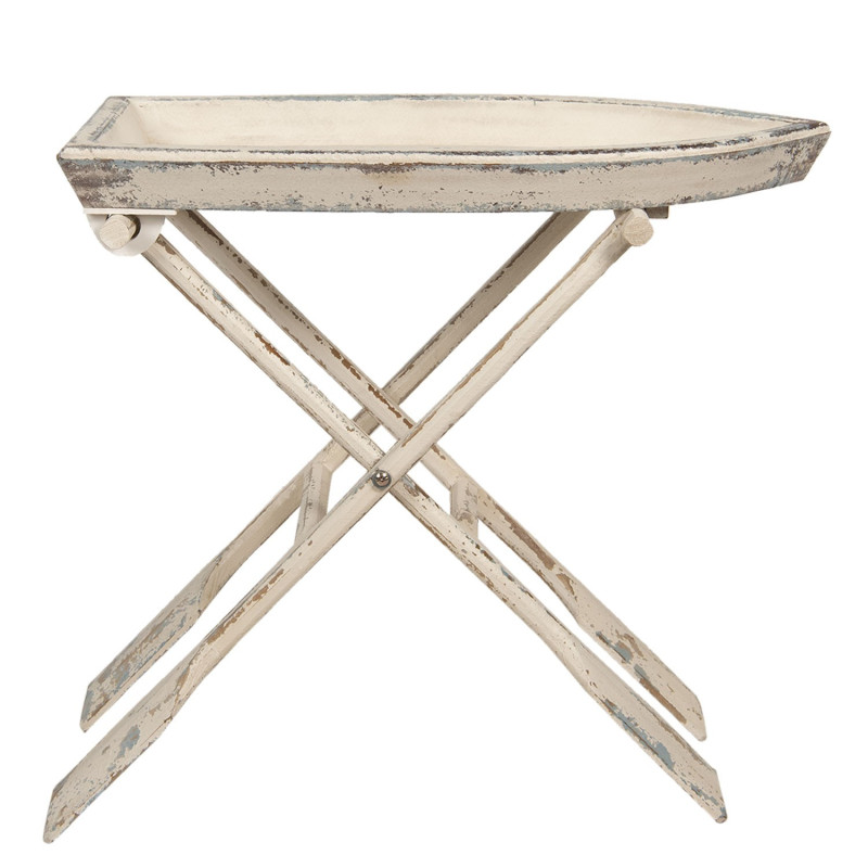 Rozkládací dřevěný stůl v designu pramice s pádly - 70*39*64 cm