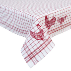 Ubrus na stůl Country Side Chicken red - 150*150 cm