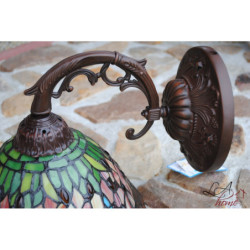 Nástěnná lampa Tiffany hnědá bez stínítka -15*Ø 23 cm