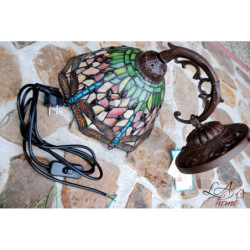 Nástěnná lampa Tiffany hnědá bez stínítka -15*Ø 23 cm