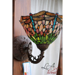 Nástěnná lampa Tiffany hnědá bez stínítka -15*Ø 23 cm